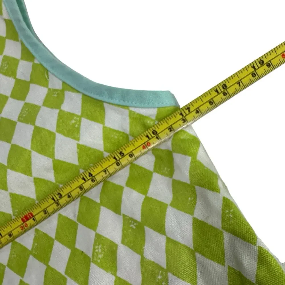 IKEA KRYDDNEJLIKA Children's Apron Floral Diamond Plaid Front Pocket